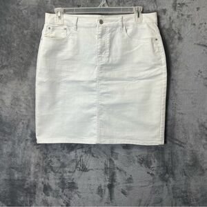 Classic White Denim Skirt